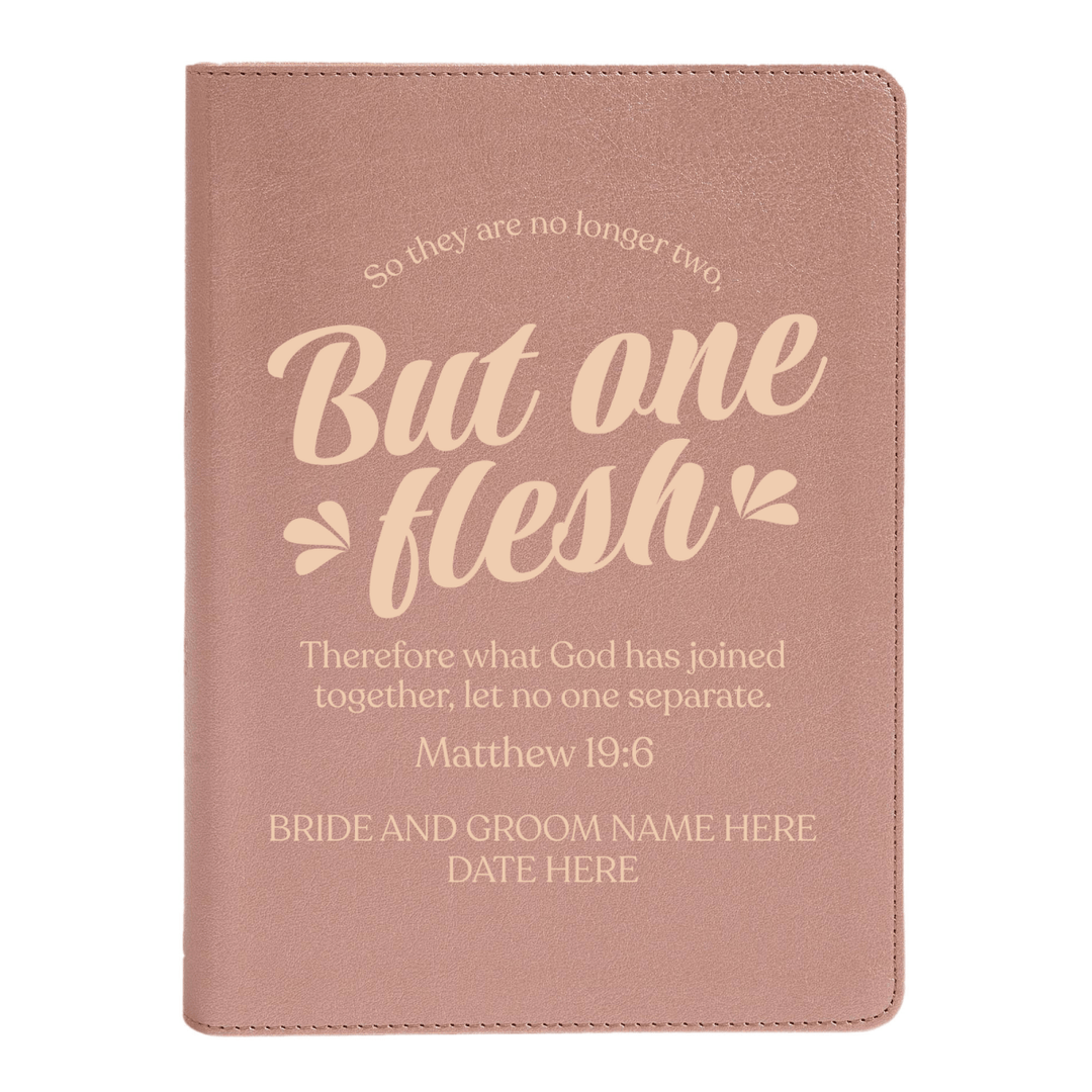 Personalized CSB She Reads Truth Community Study Bible Faux Leather Medium Print Size Rose Gold with FULL COVER Matthew 19:6 Design | Shepherds Shelf - Shepherds Shelf