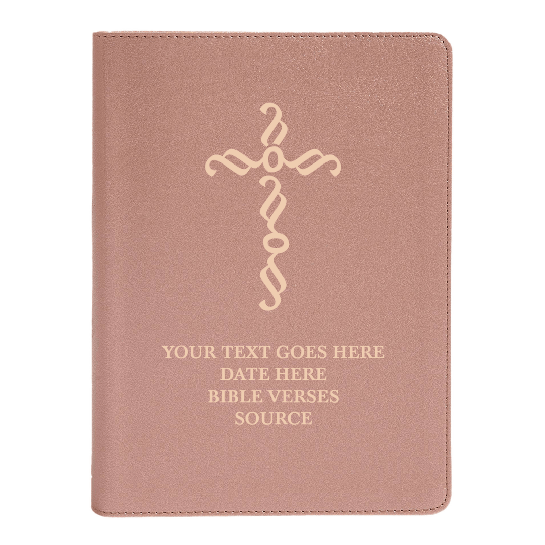 Personalized CSB She Reads Truth Community Study Bible Faux Leather Medium Print Size Rose Gold with FULL COVER Pen Stroke Cross Design | Shepherds Shelf - Shepherds Shelf