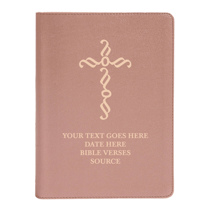 Personalized CSB She Reads Truth Community Study Bible Faux Leather Medium Print Size Rose Gold with FULL COVER Pen Stroke Cross Design | Shepherds Shelf - Shepherds Shelf