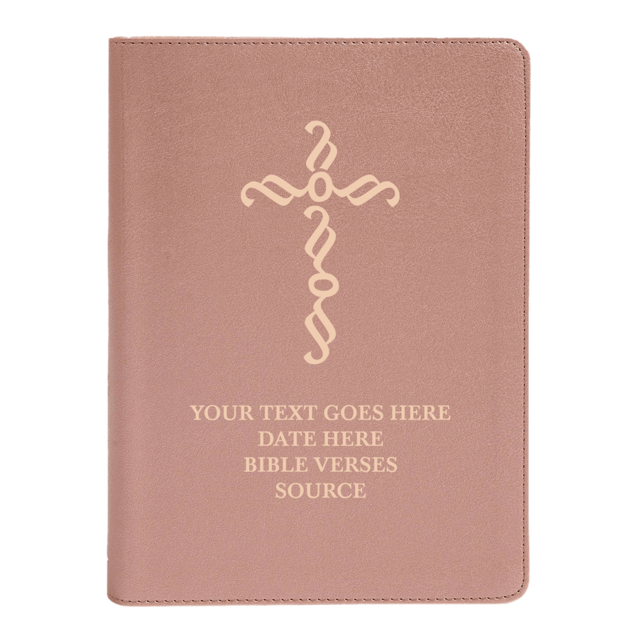 Personalized CSB She Reads Truth Community Study Bible Faux Leather Medium Print Size Rose Gold with FULL COVER Pen Stroke Cross Design | Shepherds Shelf - Shepherds Shelf