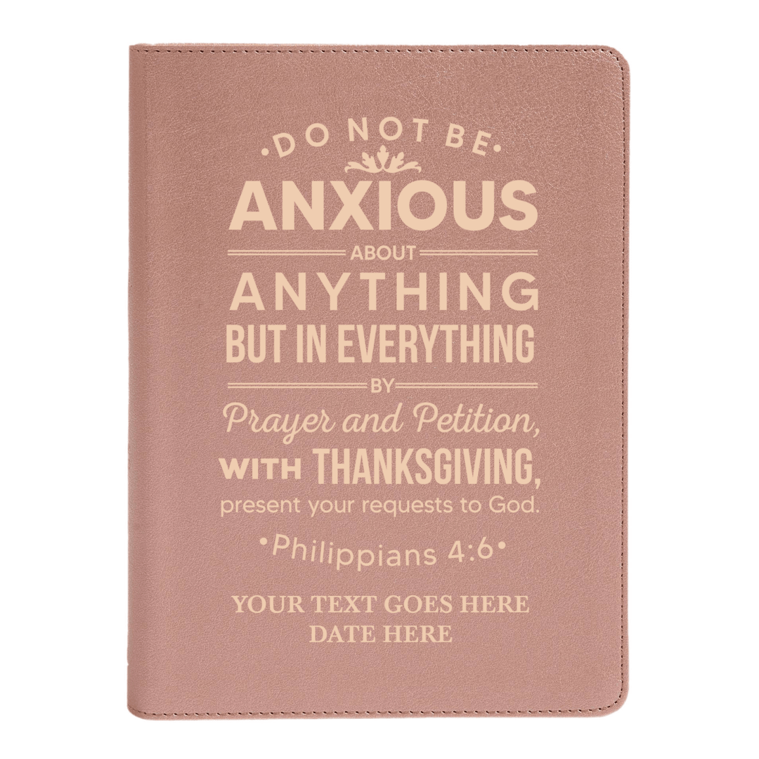 Personalized CSB She Reads Truth Community Study Bible Faux Leather Medium Print Size Rose Gold with FULL COVER Philippians 4:6 Design | Shepherds Shelf - Shepherds Shelf