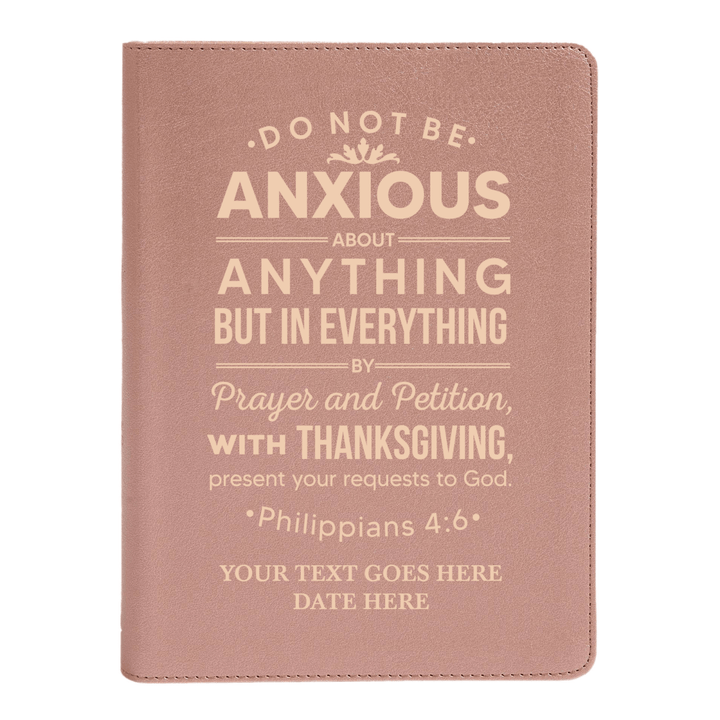 Personalized CSB She Reads Truth Community Study Bible Faux Leather Medium Print Size Rose Gold with FULL COVER Philippians 4:6 Design | Shepherds Shelf - Shepherds Shelf
