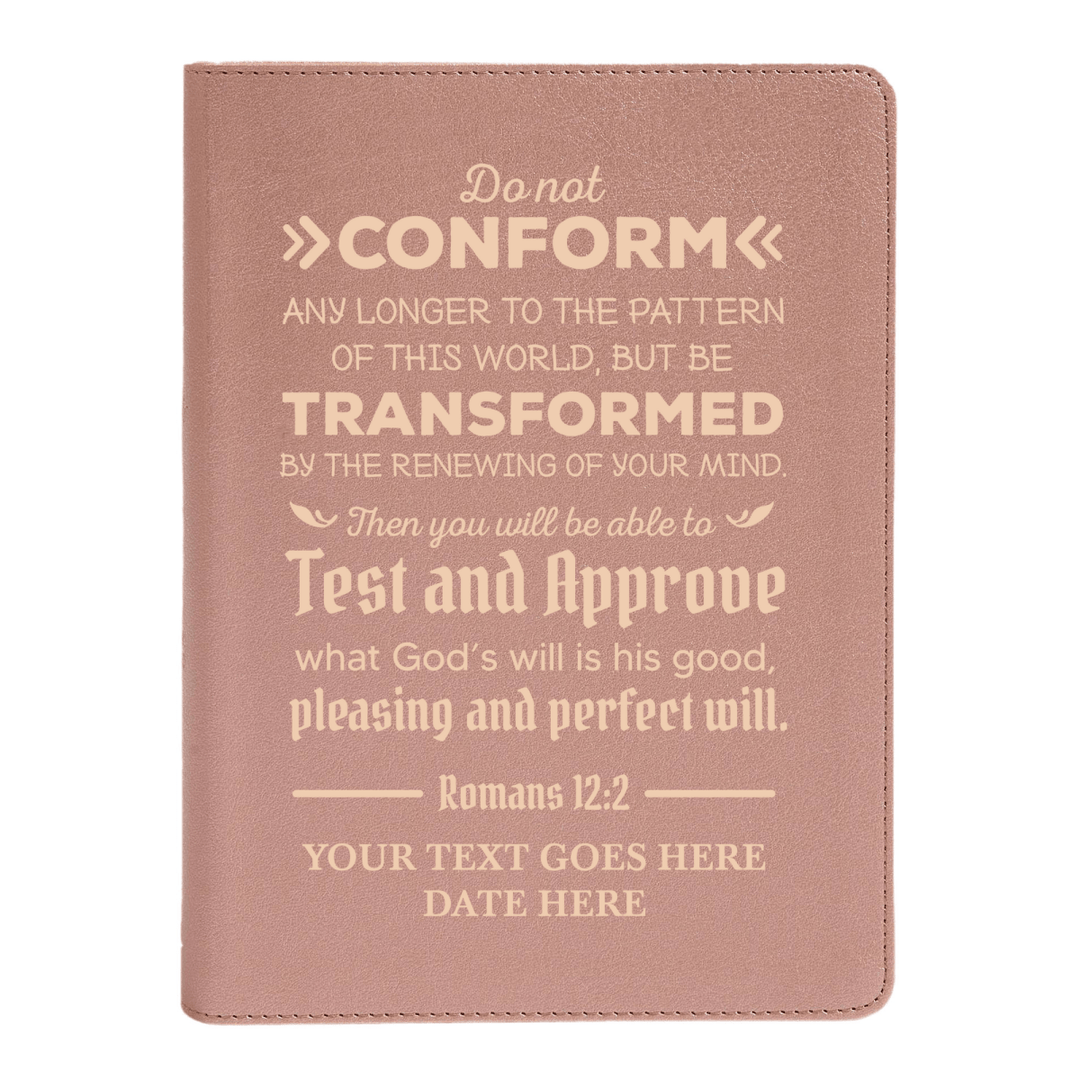 Personalized CSB She Reads Truth Community Study Bible Faux Leather Medium Print Size Rose Gold with FULL COVER Romans 12:2 Design | Shepherds Shelf - Shepherds Shelf