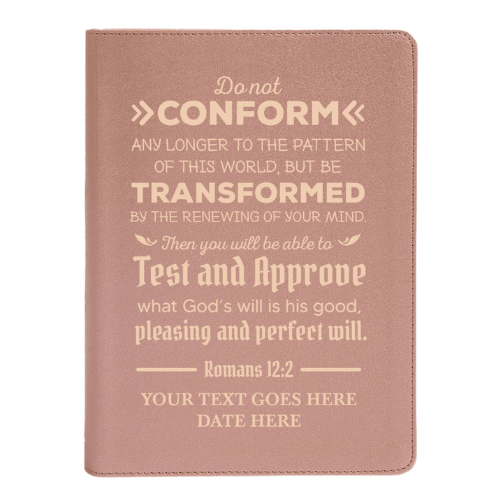 Personalized CSB She Reads Truth Community Study Bible Faux Leather Medium Print Size Rose Gold with FULL COVER Romans 12:2 Design | Shepherds Shelf - Shepherds Shelf