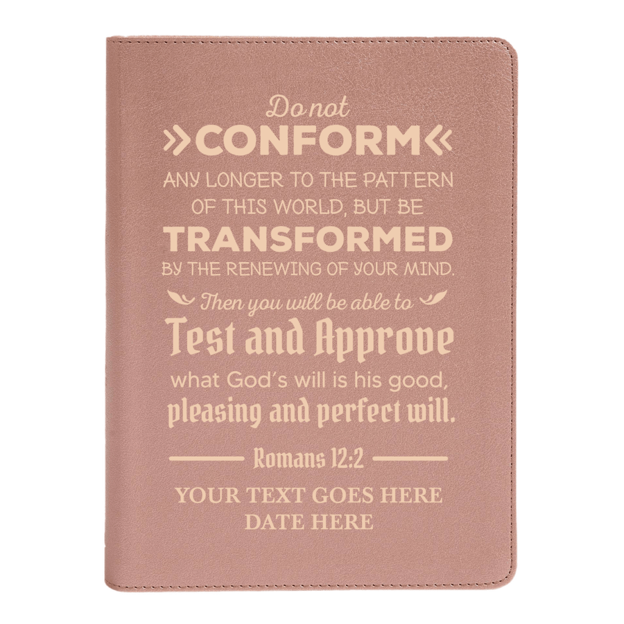 Personalized CSB She Reads Truth Community Study Bible Faux Leather Medium Print Size Rose Gold with FULL COVER Romans 12:2 Design | Shepherds Shelf - Shepherds Shelf