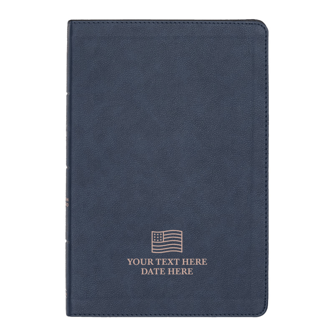 Personalized CSB Thinline Bible Faux Leather Large Print Size Navy Blue| Shepherd Shelf - Shepherds Shelf