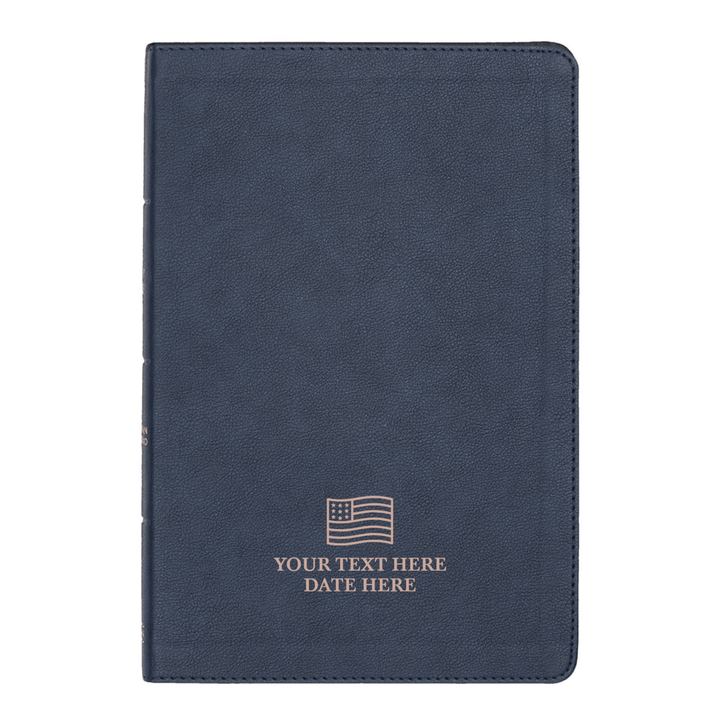 Personalized CSB Thinline Bible Faux Leather Large Print Size Navy Blue| Shepherd Shelf - Shepherds Shelf