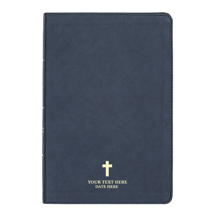 Personalized CSB Thinline Bible Faux Leather Large Print Size Navy Blue| Shepherd Shelf - Shepherds Shelf
