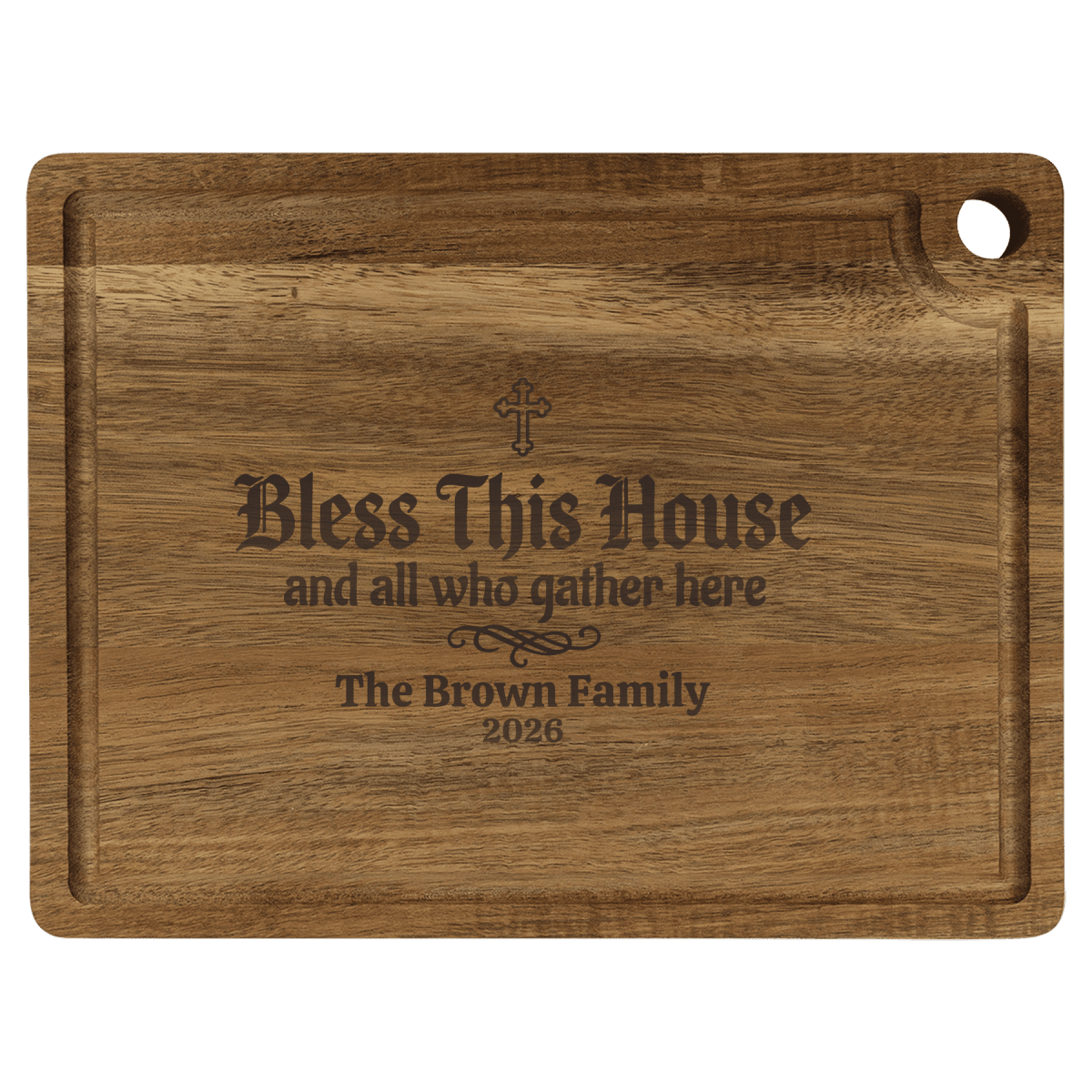 Personalized Cutting Board – Bless This House And All Who Gather - Shepherds Shelf