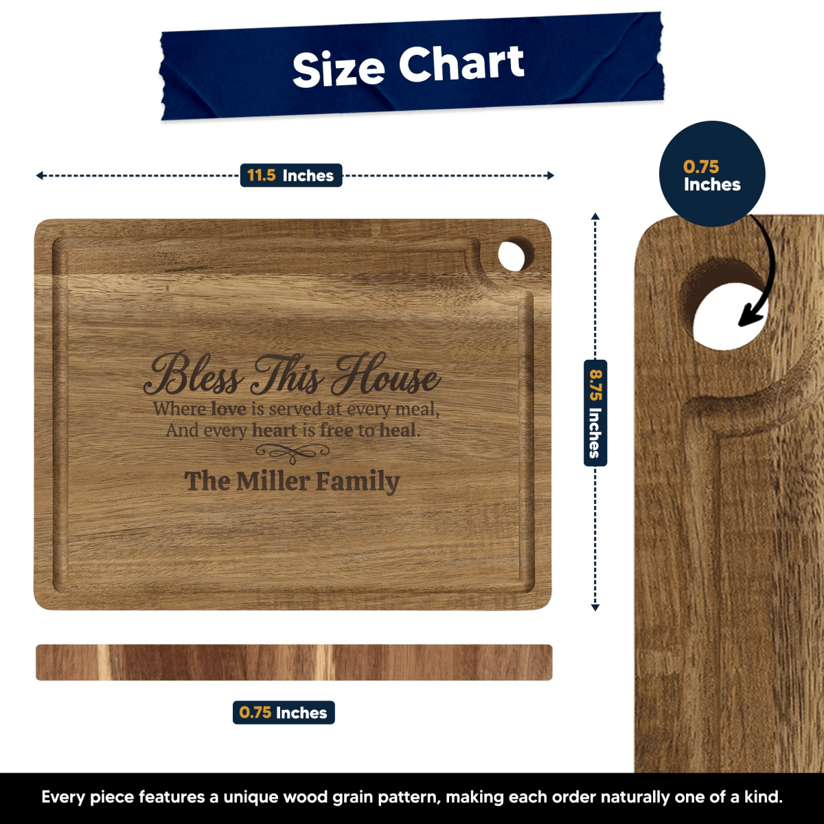 Personalized Cutting Board – Bless This House Cutting Board, Free to Heal - Shepherds Shelf