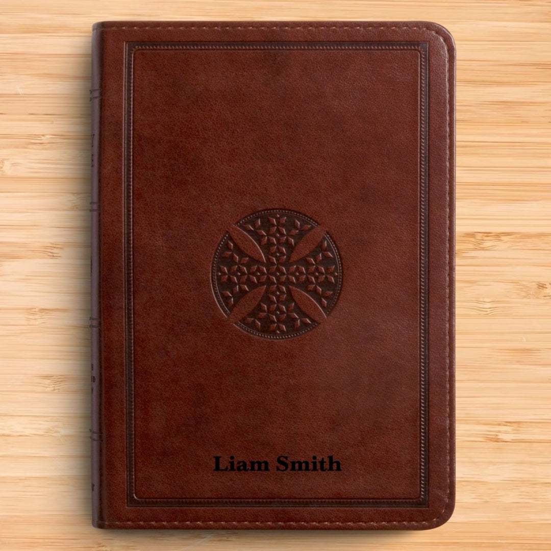 Personalized ESV Compact Bible English Standard Version Faux Leather Holy Bible Medium Print and Red Letter Edition Brown | Shepherds Shelf - Shepherds Shelf