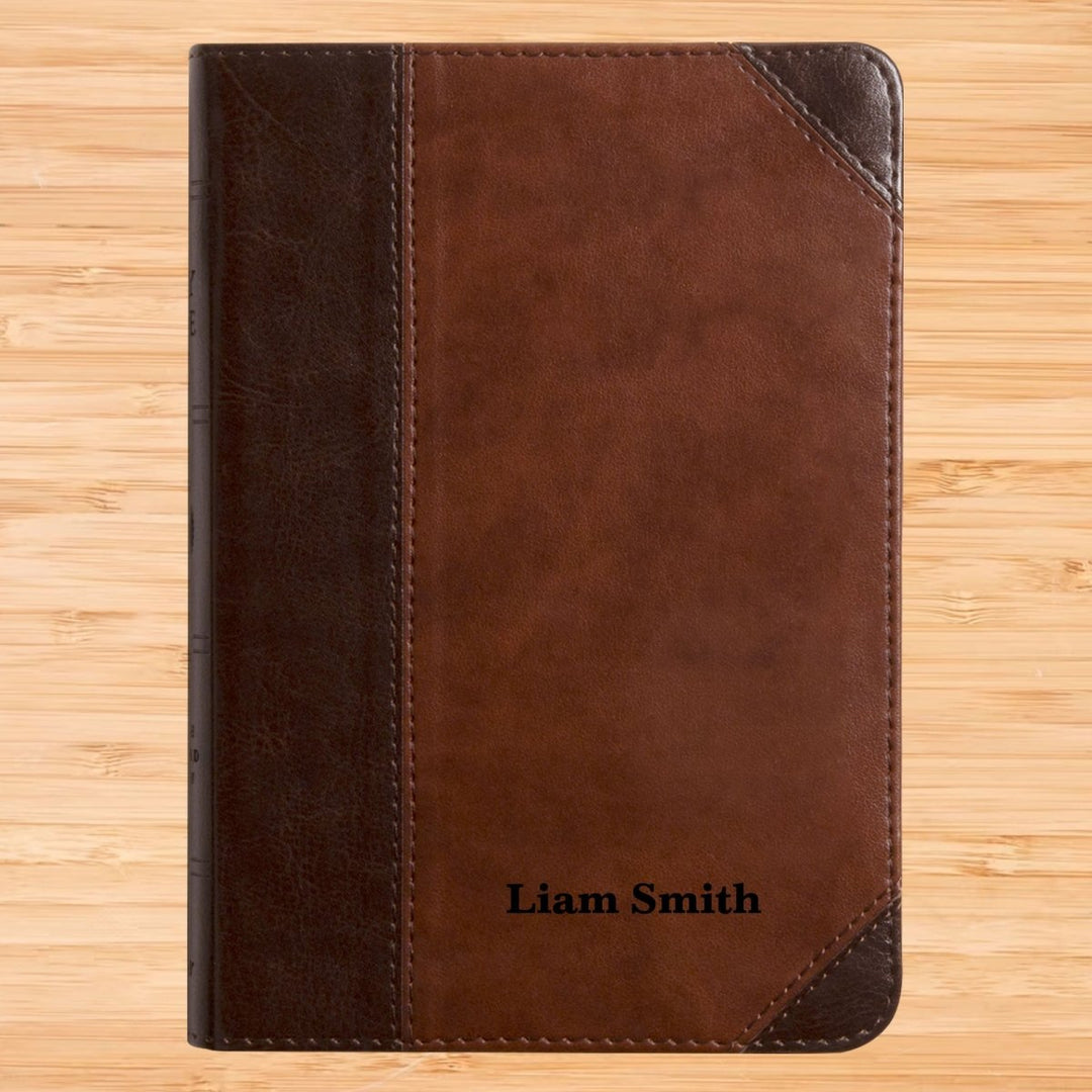 Personalized ESV Compact Bible English Standard Version Faux Leather Holy Bible Medium Print and Red Letter Edition Dark Brown | Shepherds Shelf - Shepherds Shelf