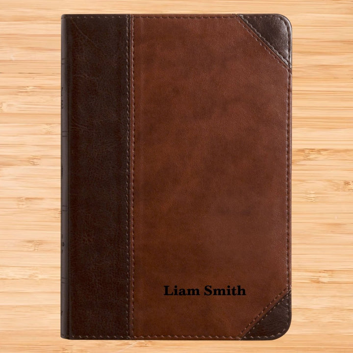 Personalized ESV Compact Bible English Standard Version Faux Leather Holy Bible Medium Print and Red Letter Edition Dark Brown | Shepherds Shelf - Shepherds Shelf