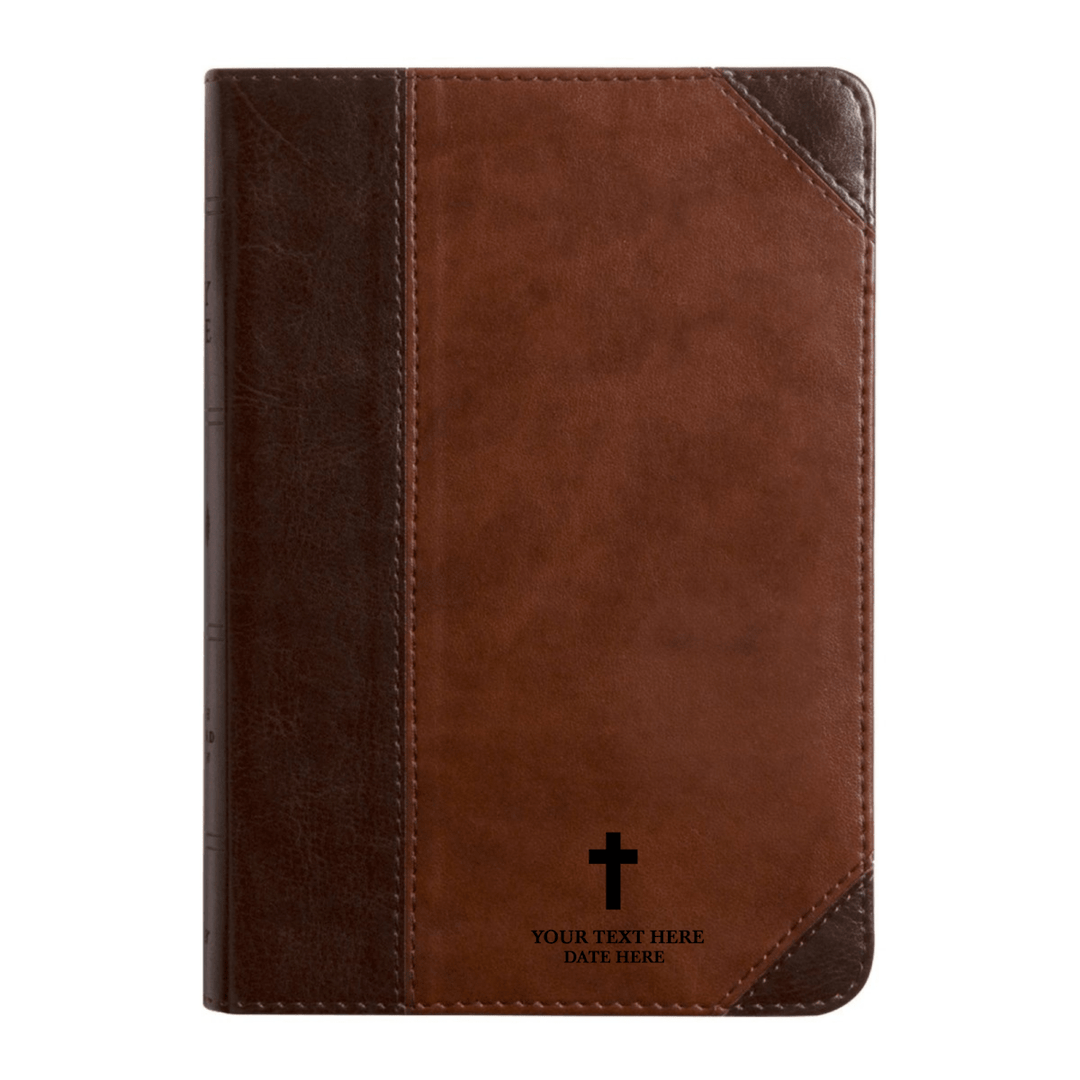 Personalized ESV Compact Bible English Standard Version Faux Leather Holy Bible Medium Print and Red Letter Edition Dark Brown | Shepherds Shelf - Shepherds Shelf