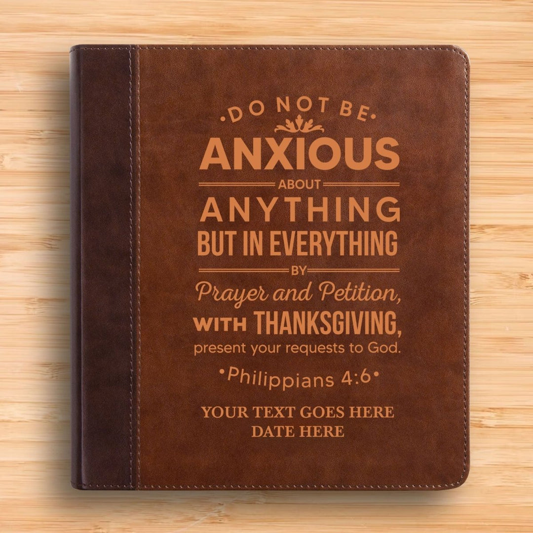 Personalized ESV Double Column Faux Leather Classic Study Bible Custom with Full Cover Philippians 4:6 Verse For Good and Name Gift for Christian & Religious Celebrations Small Print | Shepherds Shelf - Shepherds Shelf