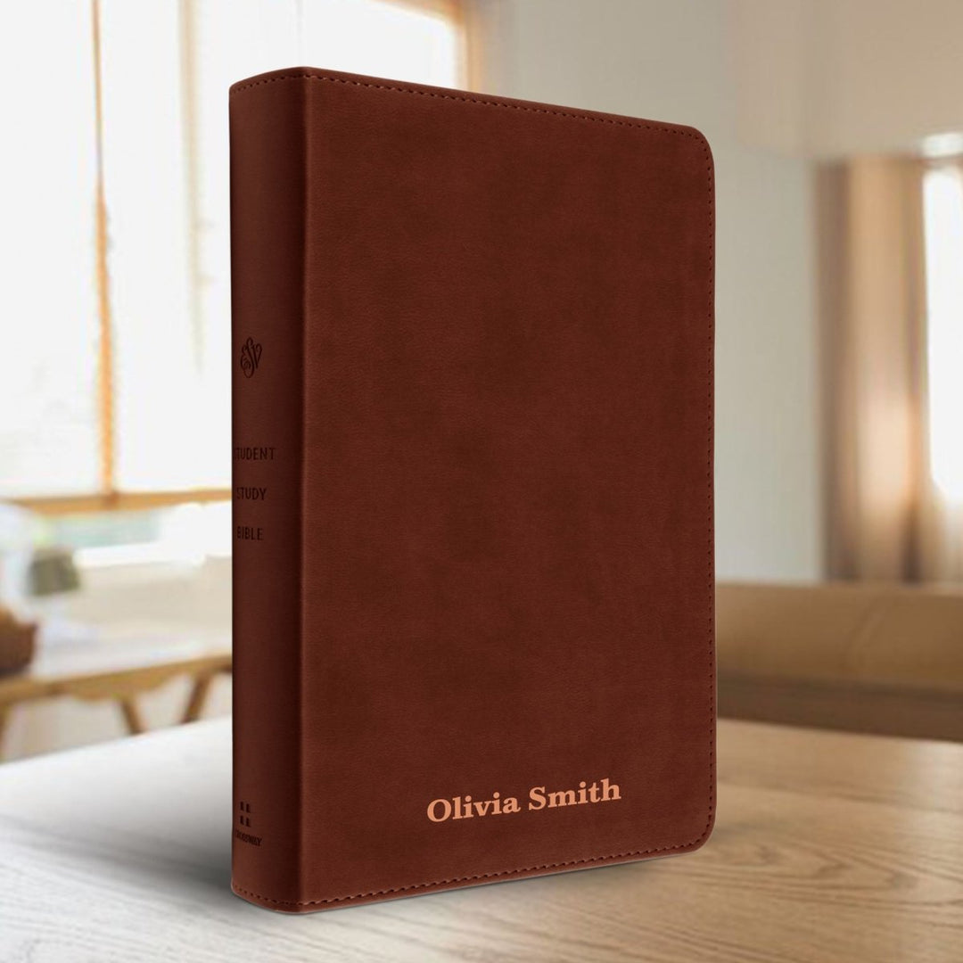 Personalized ESV Student Study Holy Bible with Custom Name in Light Brown Christian English Standard Version Bible Gift for Religious Celebrations | Shepherds Shelf - Shepherds Shelf