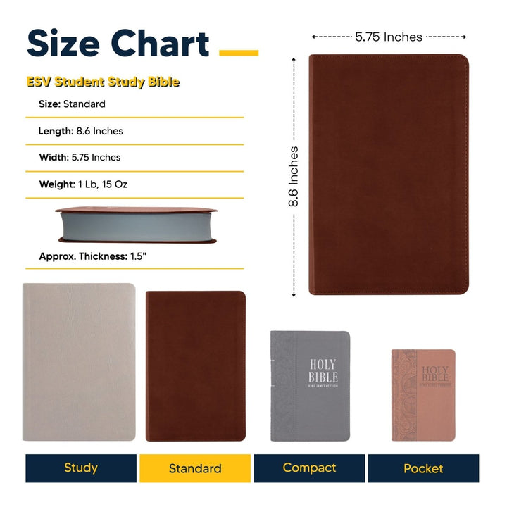 Personalized ESV Student Study Holy Bible with Custom Name in Light Brown Christian English Standard Version Bible Gift for Religious Celebrations | Shepherds Shelf - Shepherds Shelf