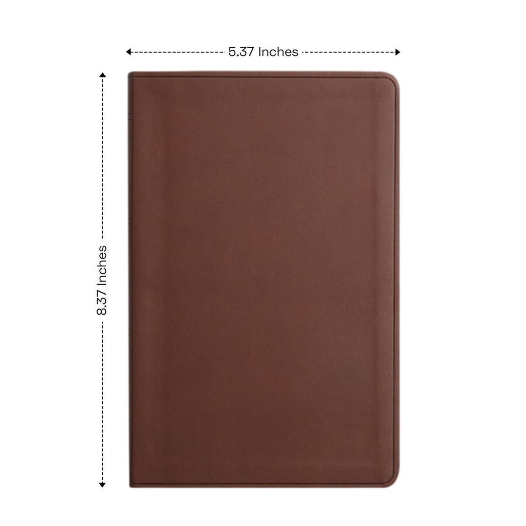 Personalized ESV Thinline Bible Large Print Faux Leather Holy Bible with 1 Peter 5:7 Scripture Design Brown | Shepherds Shelf - Shepherds Shelf
