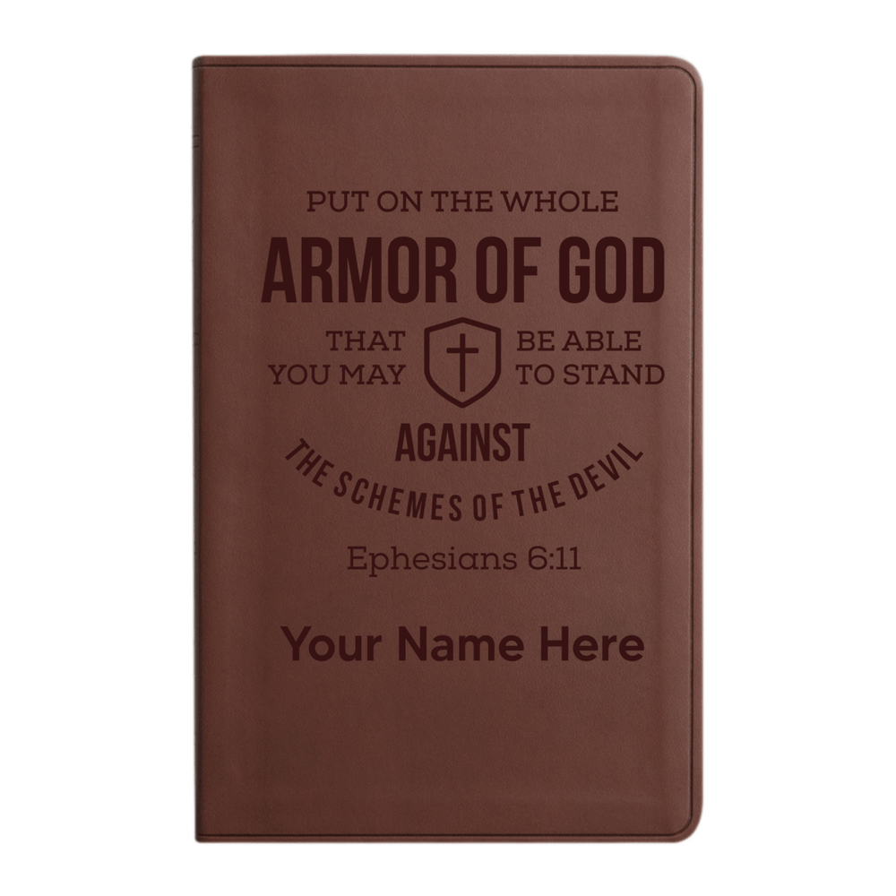 ESV Brown Standard Size Holy Bible Large Print | Ephesians 6:11