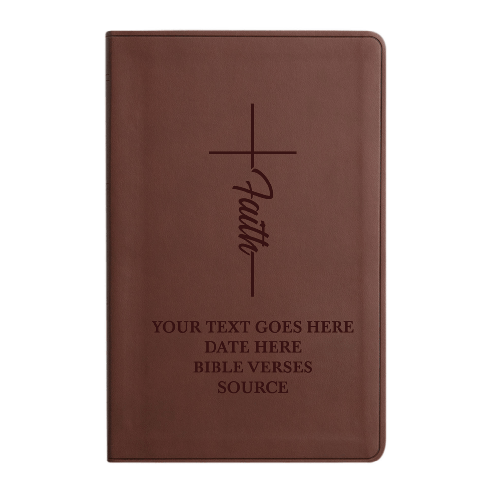 ESV Brown Standard Size Holy Bible Large Print | Faith Cross