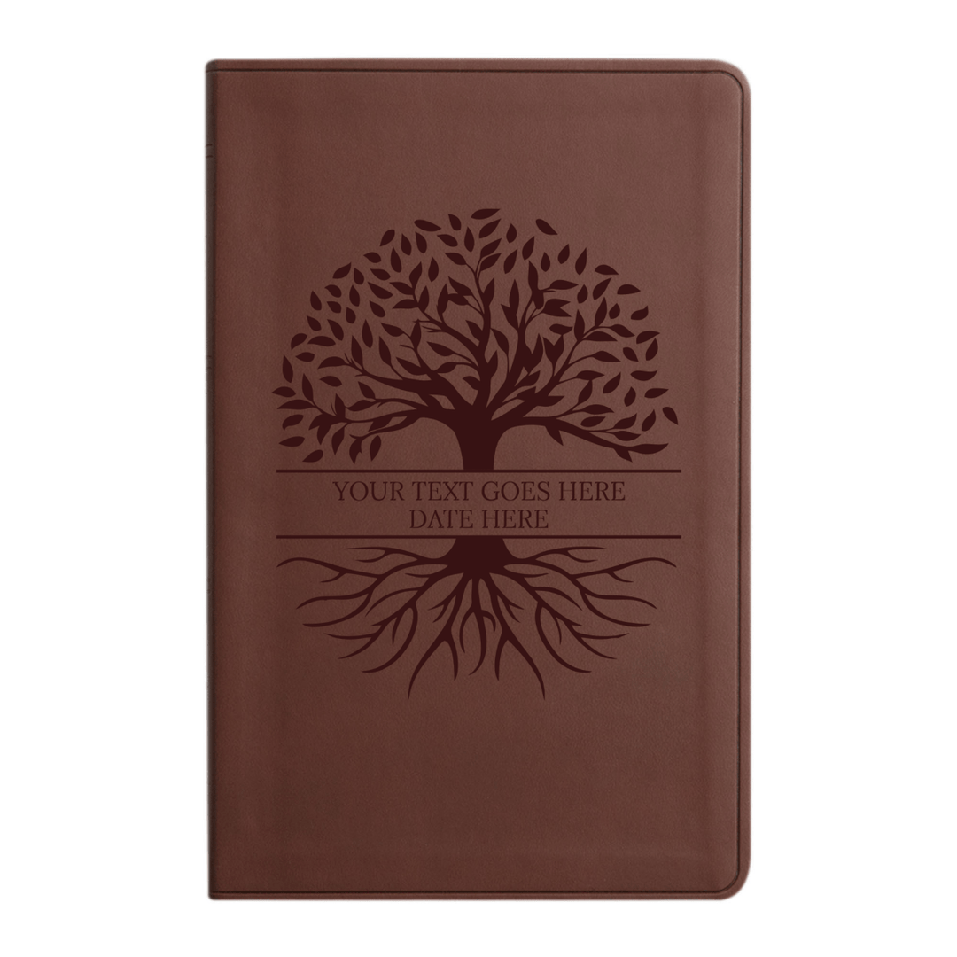 Personalized ESV Thinline Bible Large Print Faux Leather Holy Bible with Full Cover Tree of Life Design Brown | Shepherds Shelf - Shepherds Shelf