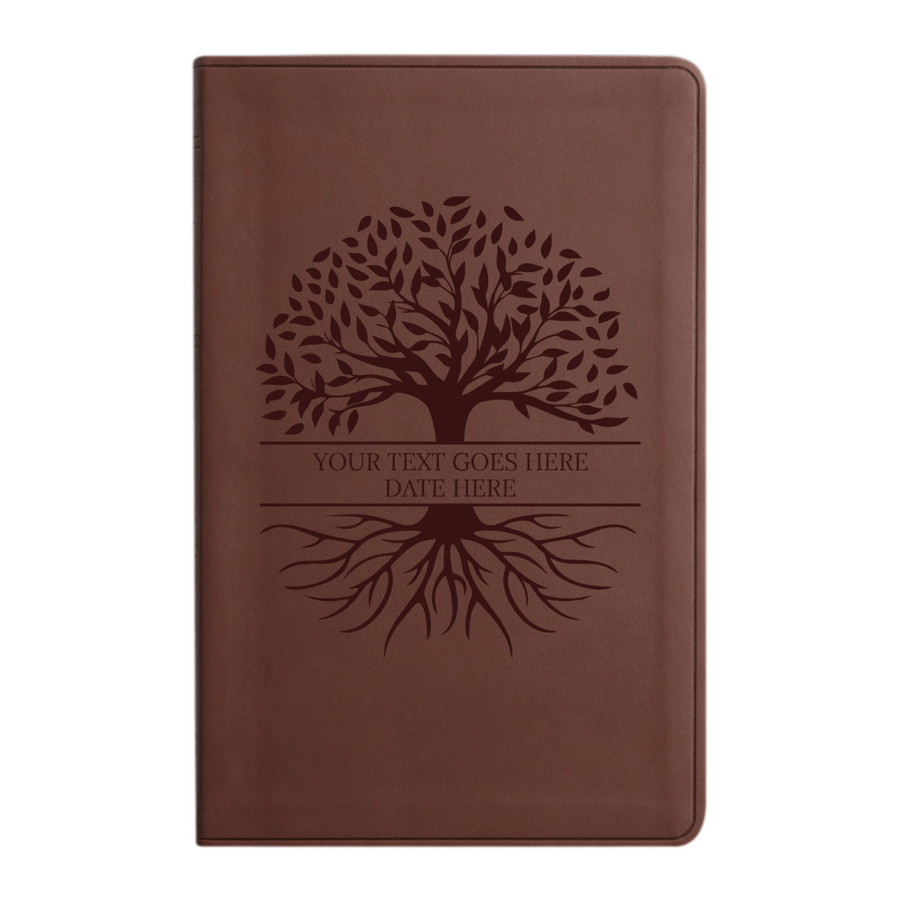 Personalized ESV Thinline Bible Large Print Faux Leather Holy Bible with Full Cover Tree of Life Design Brown | Shepherds Shelf - Shepherds Shelf