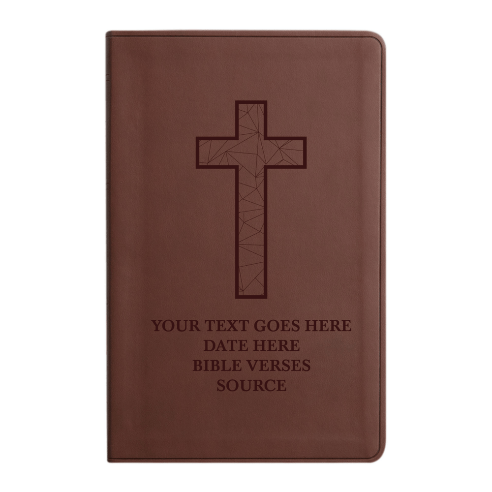 ESV Brown Standard Size Holy Bible Large Print | Geometric Cross