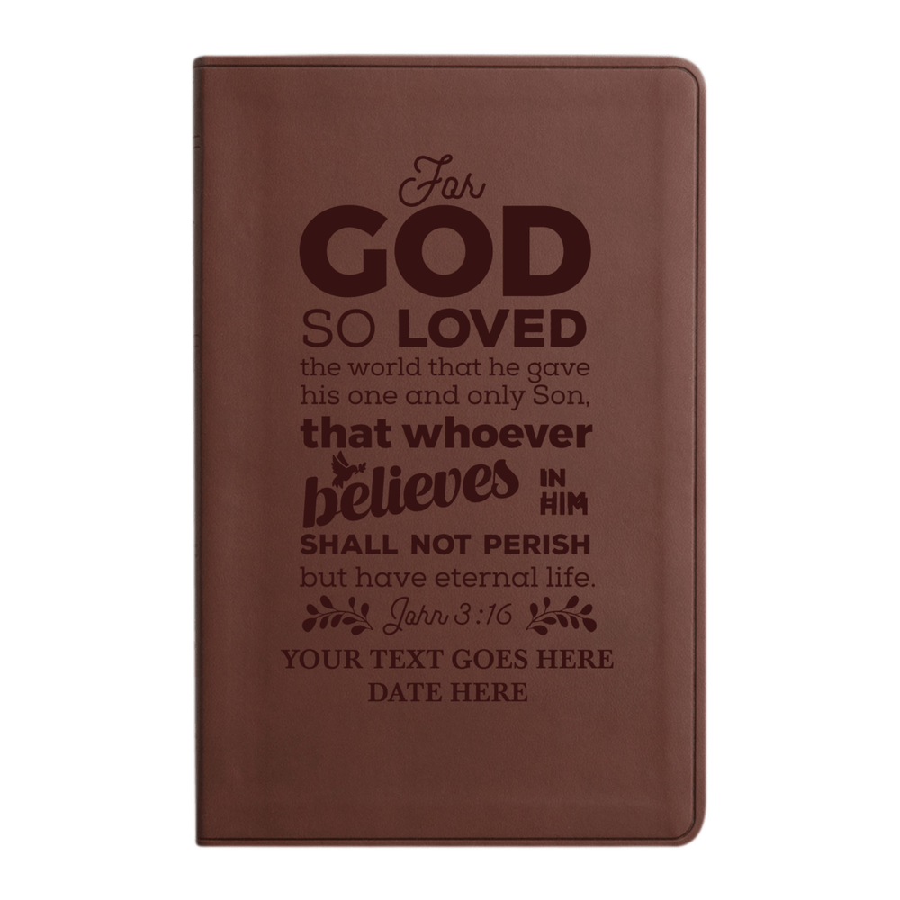ESV Brown Standard Size Holy Bible Large Print | John 3:16