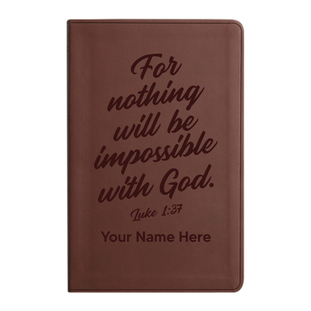 ESV Brown Standard Size Holy Bible Large Print | Luke 1:37