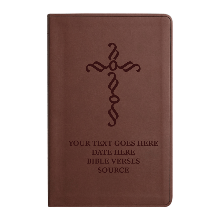 Personalized ESV Thinline Bible Large Print Faux Leather Holy Bible with Pen Stroke Cross Design Brown | Shepherds Shelf - Shepherds Shelf