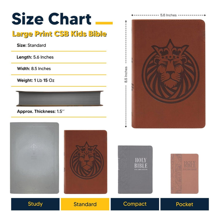 Personalized Faux Leather CSB Kids Bible, Lion Head Leather Touch | Shepherds Shelf - Shepherds Shelf