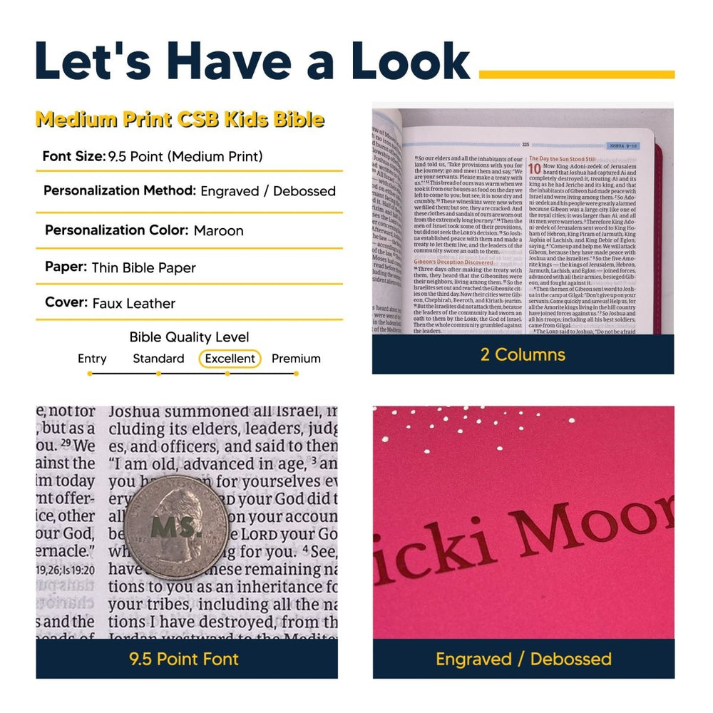 Personalized Faux Leather CSB One Big Story Bible, Pink Leather Touch | Shepherds Shelf - Shepherds Shelf