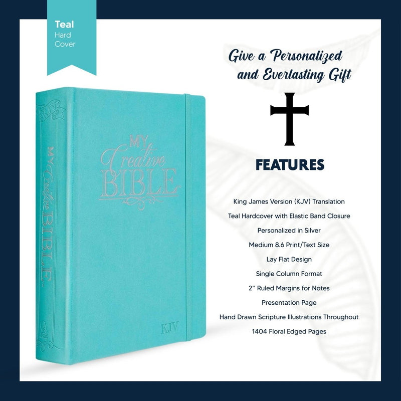 KJV Teal Study Size Holy Bible Medium Print
