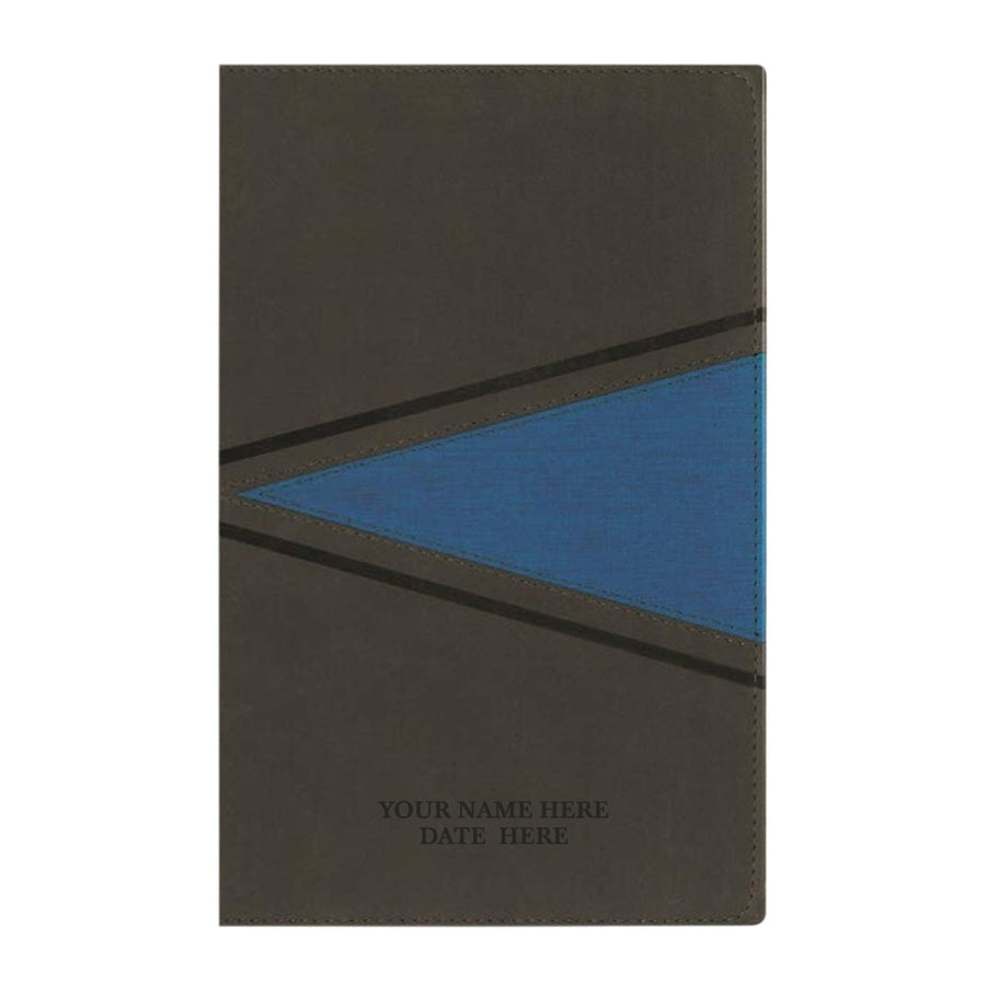 Personalized Faux Leather NIV Boys Bible with Custom Name and Date in Gray Medium Print Size Personal New International Version Bible Religious Gray | Shepherds Shelf - Shepherds Shelf