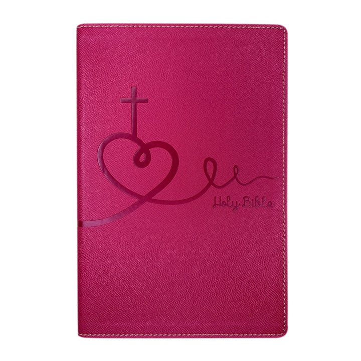Personalized Faux Leather NIV Kids Bible with Custom Name and Date in Black Medium Print Size Thin New International Version Bible Religious Pink | Shepherds Shelf - Shepherds Shelf
