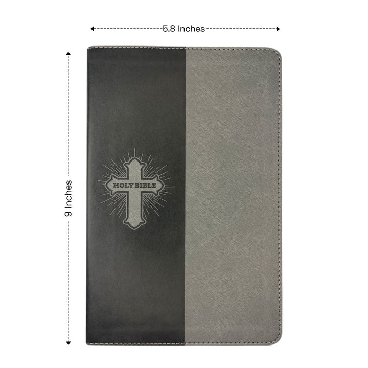 Personalized Faux Leather NIV Kids Bible with Custom Name and Date in Light Gray Medium Print Size Thin New International Version Bible Gray | Shepherds Shelf - Shepherds Shelf