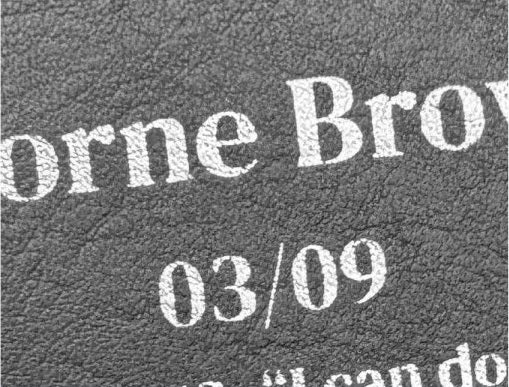 Actual personalization sample for this Bible