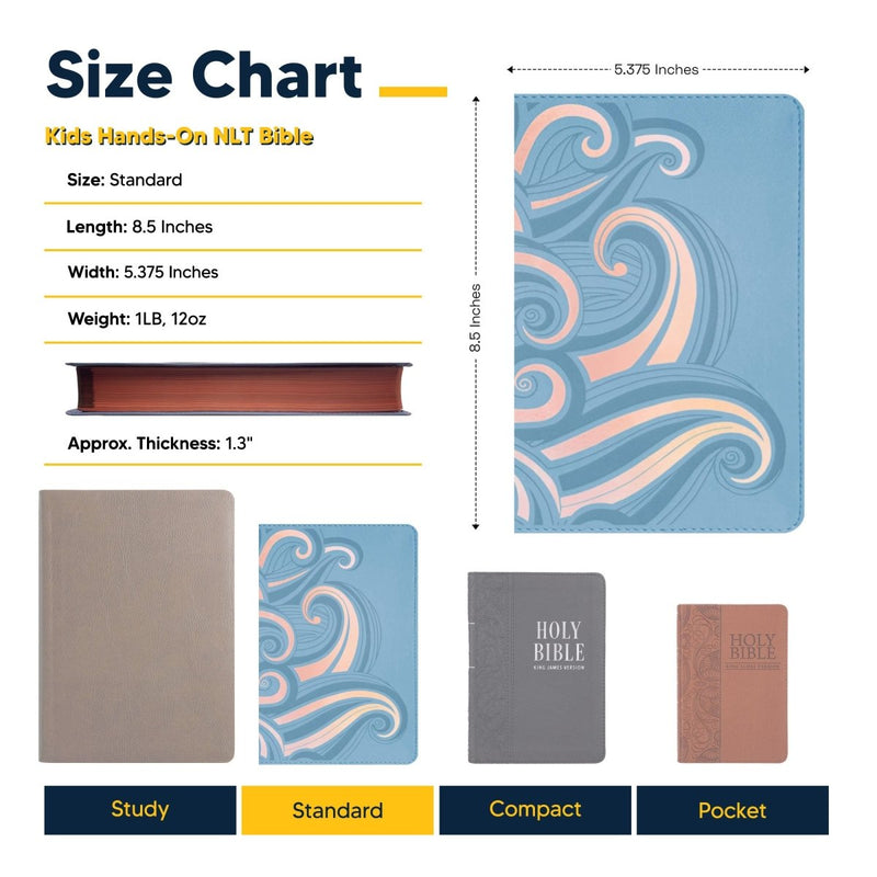 NLT Pink Teal Kids Holy Bible Medium Print | Swirl Design