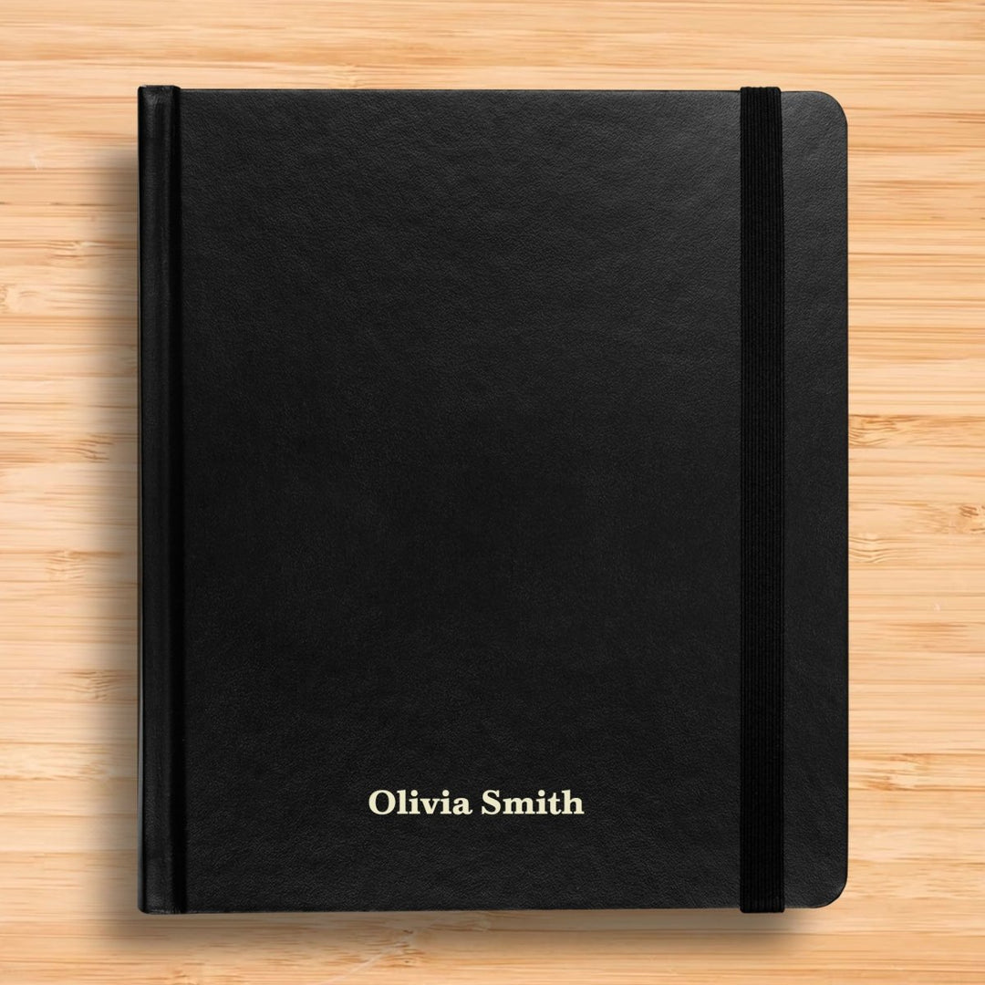 Personalized Hardcover ESV Journaling Bible English Standard Version Holy Bible with Custom Name, Date, Text and 2" Ruled Margins Black | Shepherds Shelf - Shepherds Shelf