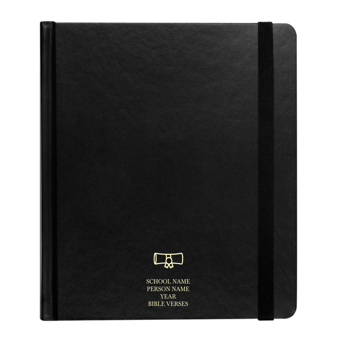Personalized Hardcover ESV Journaling Bible English Standard Version Holy Bible with Custom Name, Date, Text and 2" Ruled Margins Black | Shepherds Shelf - Shepherds Shelf