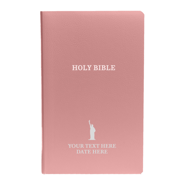 Personalized KJV Bible King James Version Faux Leather Holy Bible with Custom Name SMALL PRINT with Red - Highlighted Verses Pink | Shepherds Shelf - Shepherds Shelf