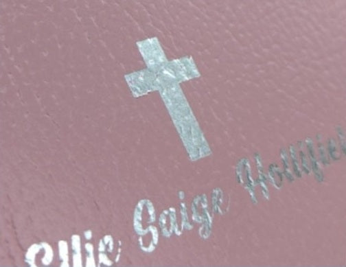 Actual personalization sample for this Bible