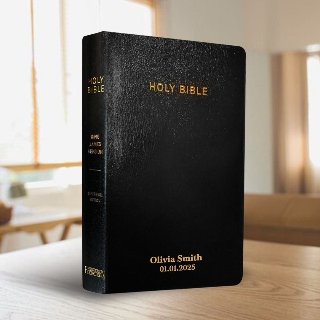 Personalized KJV Holy Bible Bonded Leather Reference Bible Large Print Christian King James Version Bible Custom with Name, Date or Text Gift for Christian & Religious Celebrations | Shepherds Shelf - Shepherds Shelf