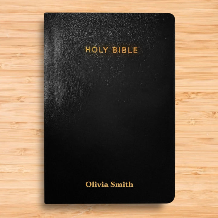 Personalized KJV Holy Bible Bonded Leather Reference Bible Large Print Christian King James Version Bible Custom with Name, Date or Text Gift for Christian & Religious Celebrations | Shepherds Shelf - Shepherds Shelf