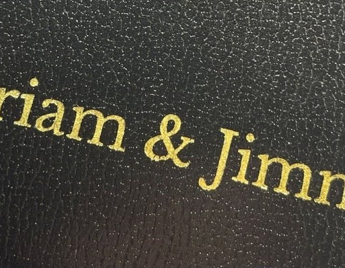 Actual personalization sample for this Bible