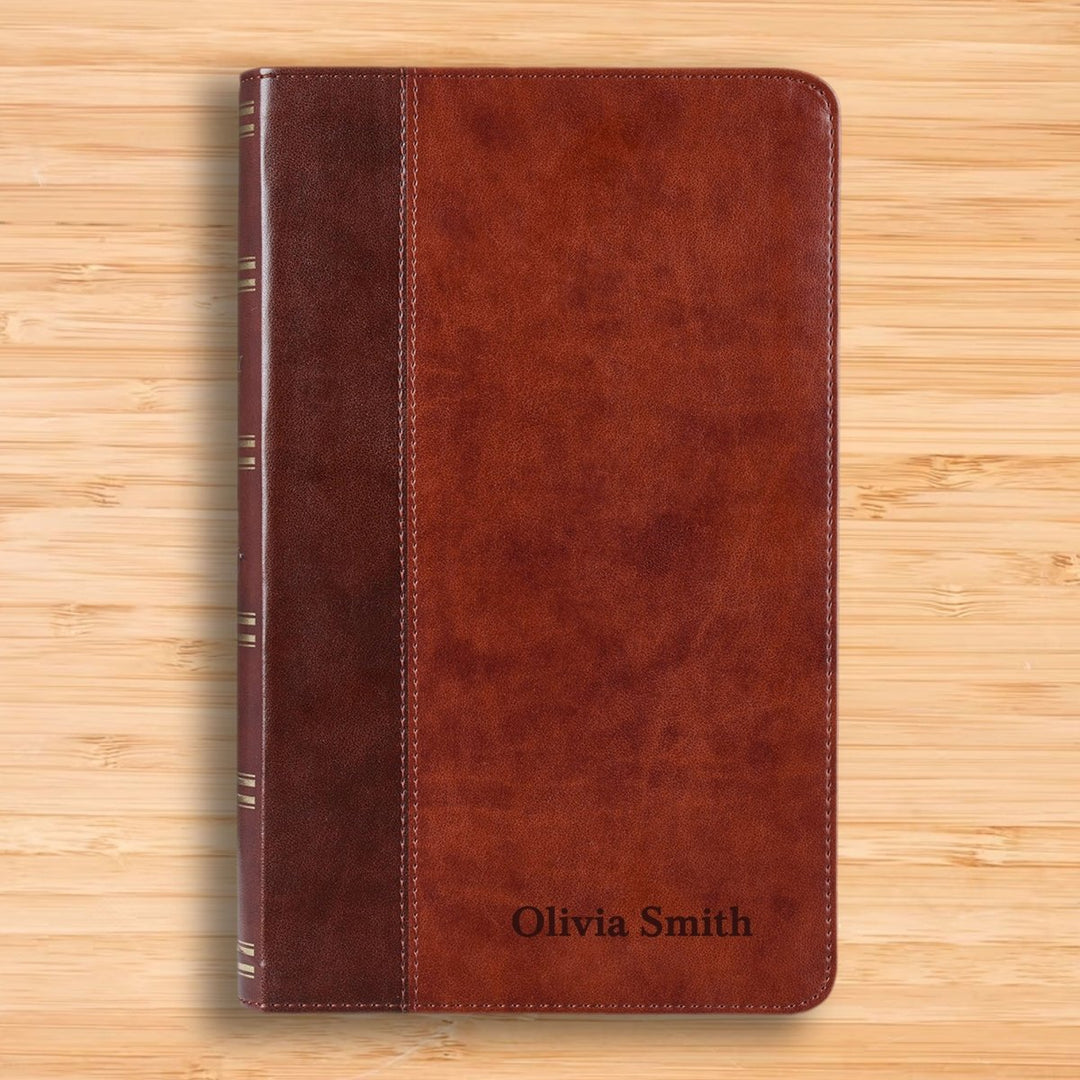 Personalized KJV Holy Bible Faux Leather King James Version Premium Holy Bible Words of Christ in Red Custom Engraved with Name Gift for Christian & Religious Celebrations | Shepherds Shelf - Shepherds Shelf