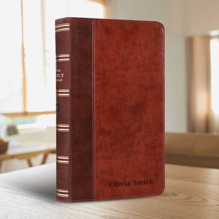 Personalized KJV Holy Bible Faux Leather King James Version Premium Holy Bible Words of Christ in Red Custom Engraved with Name Gift for Christian & Religious Celebrations | Shepherds Shelf - Shepherds Shelf