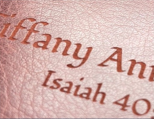 Actual personalization sample for this Bible
