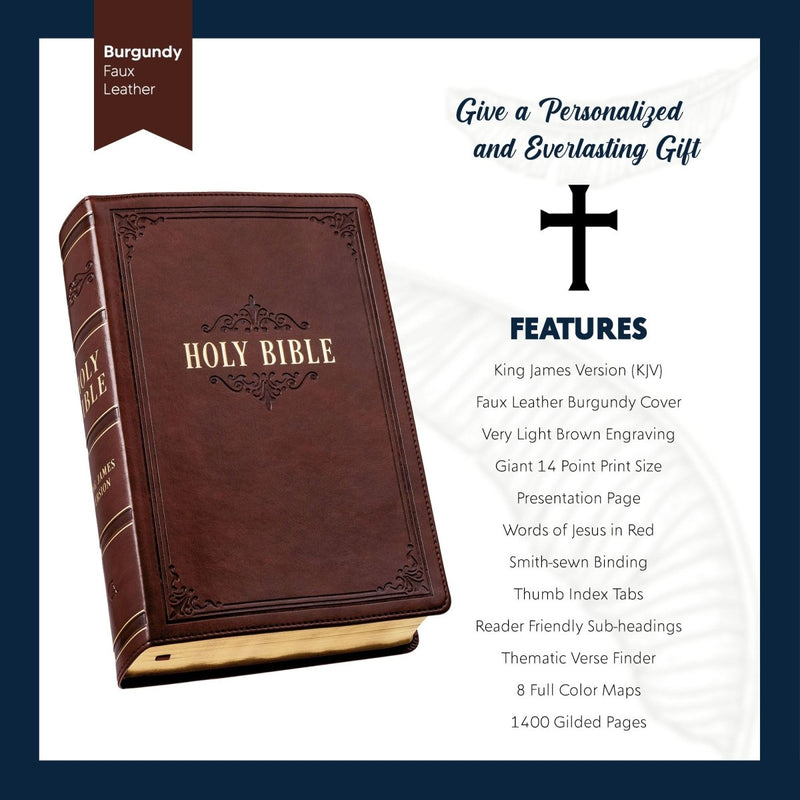 KJV Light Brown Study Size Holy Bible Large Print