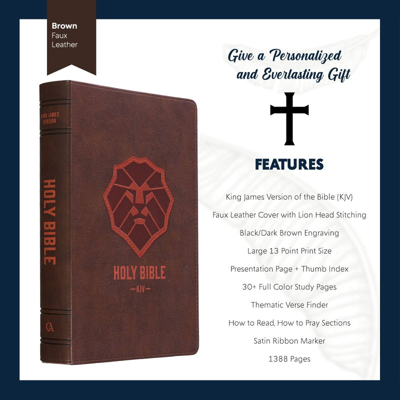 KJV Brown Standard Kids Holy Bible Large Print | Lion
